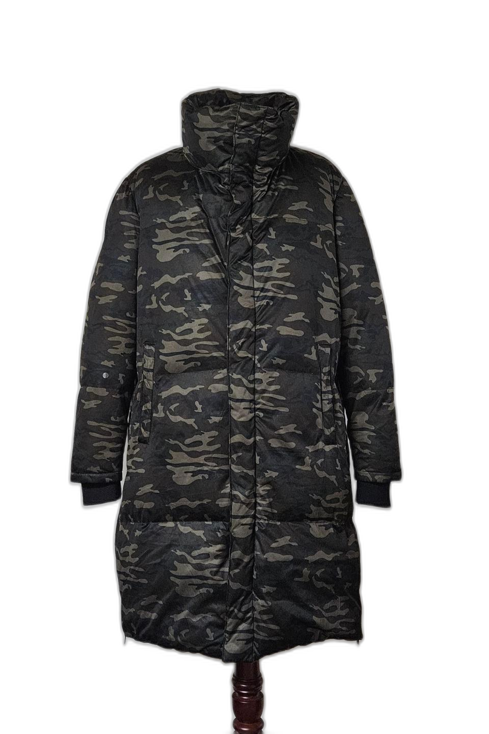 100)ZARA 자라 밀리터리패턴 덕다운롱패딩