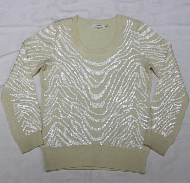 캘빈클라인 여성 M 울 니트 라운드 럭셔리 좋음/R04