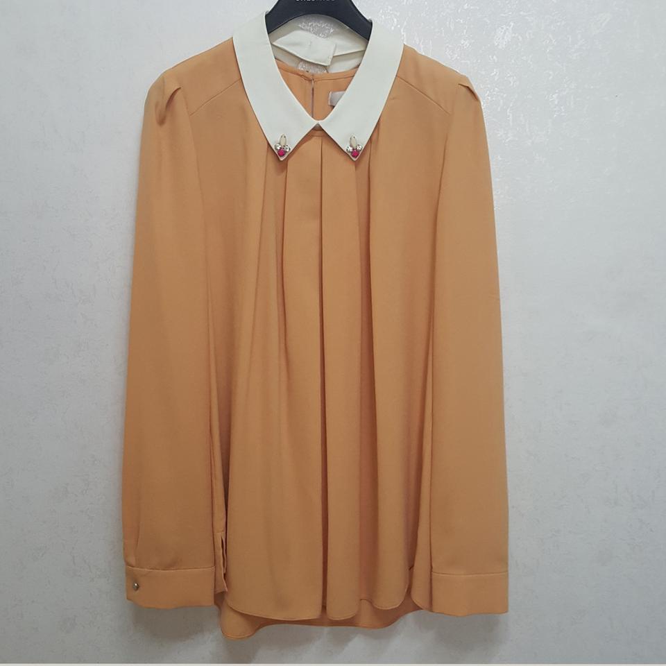 가격인하> 리스트 탈부착카라 셔링 블라우스