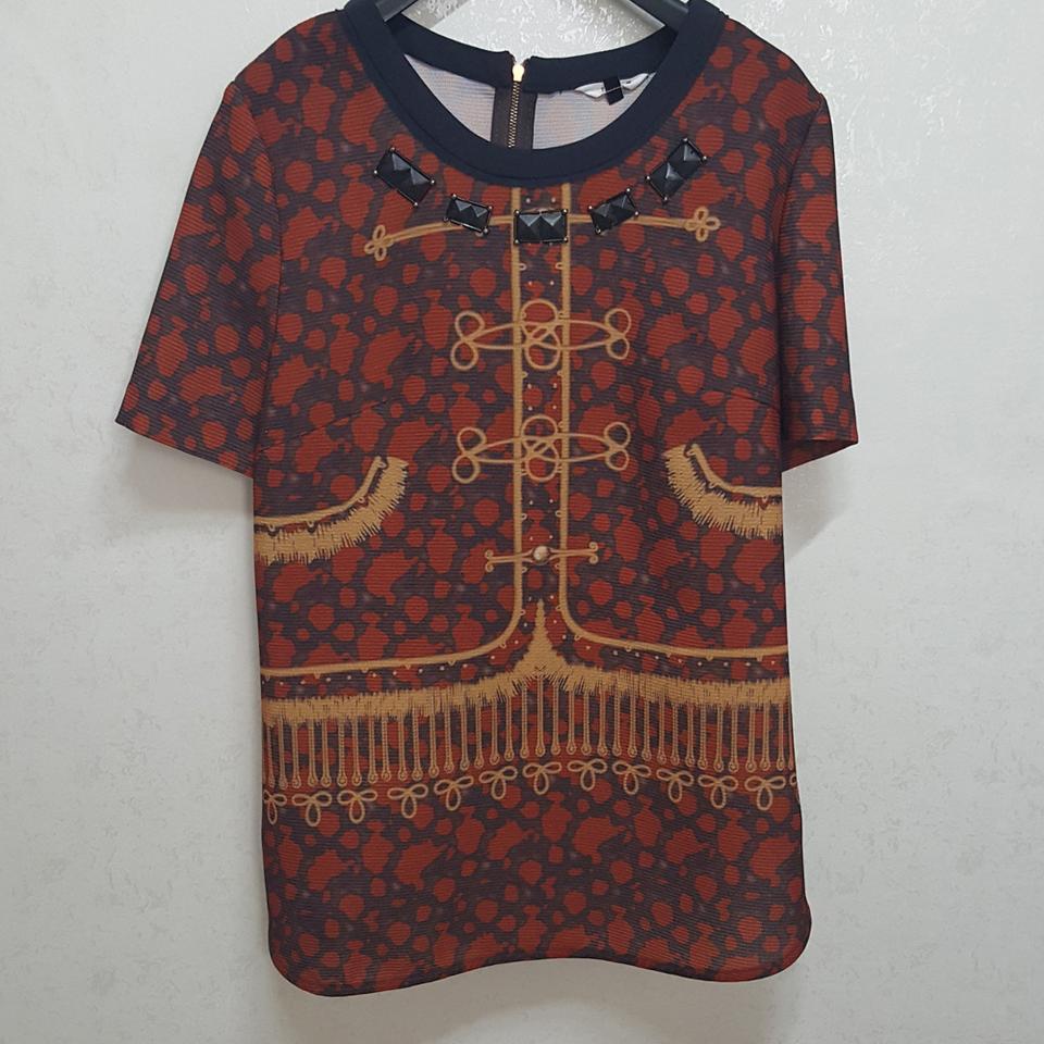 티렌 패턴 반팔탑