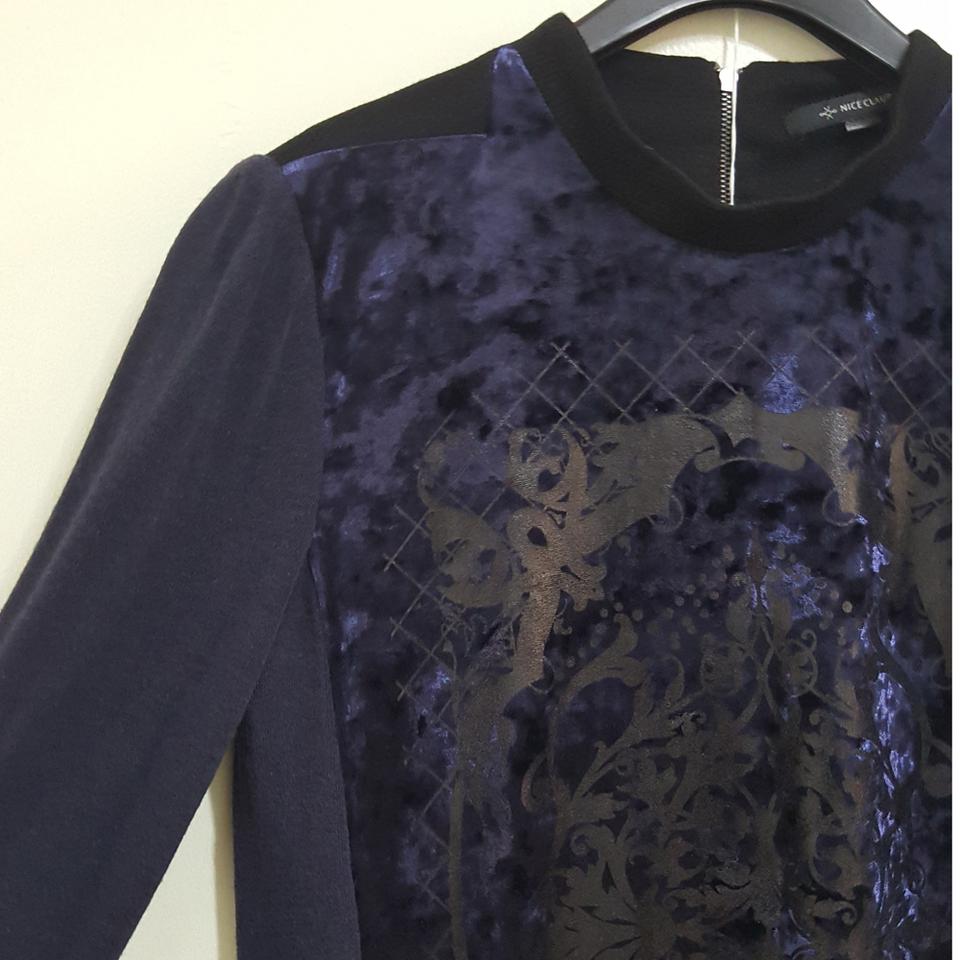 나이스크랍 벨벳 배색 롱탑 정가17만원대