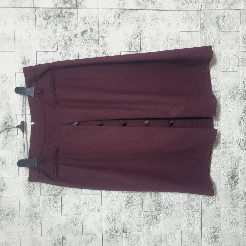 쁘렝땅 버건디 울스커트 70