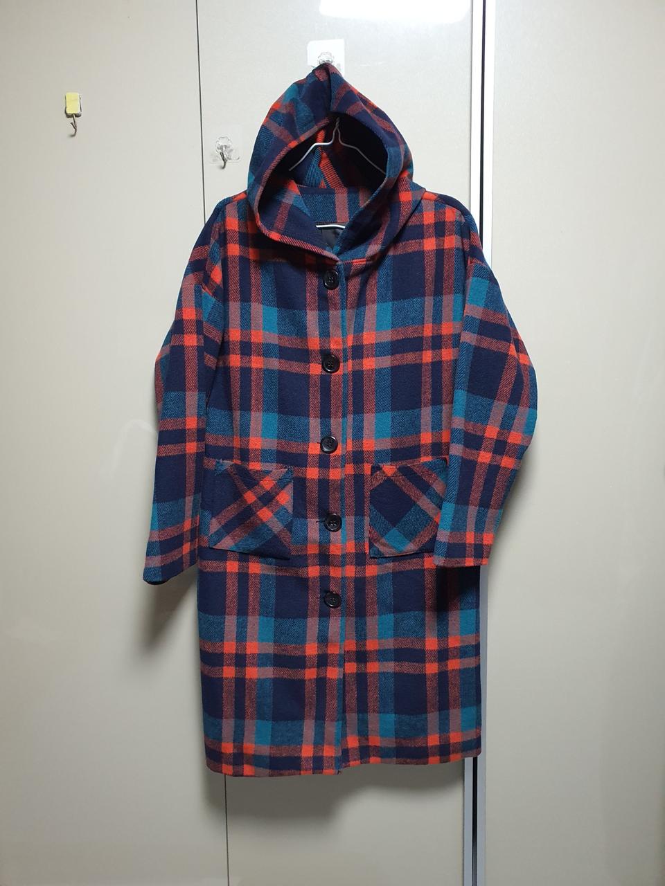 더틸버리  후드 체크코트(프리표기이나 66이하권장)  6