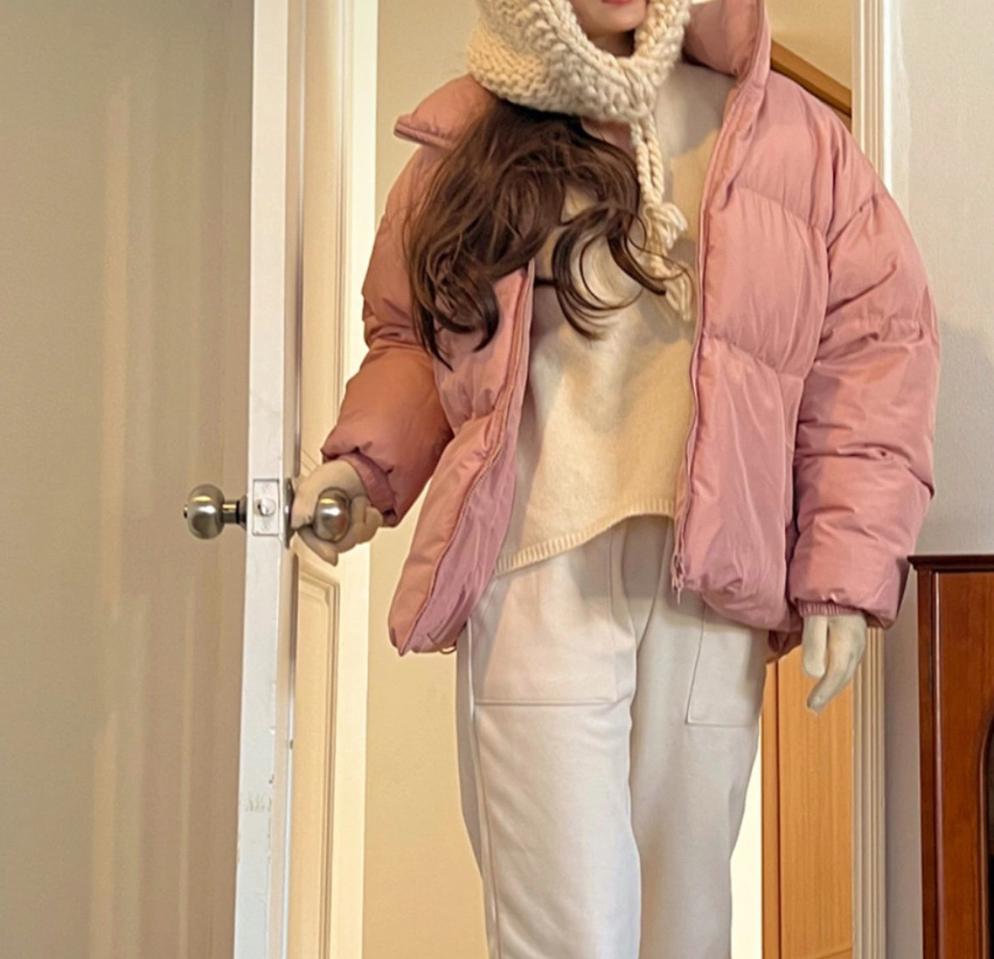 (새상품) 남녀공용 웰론 숏 패딩 (인디핑크