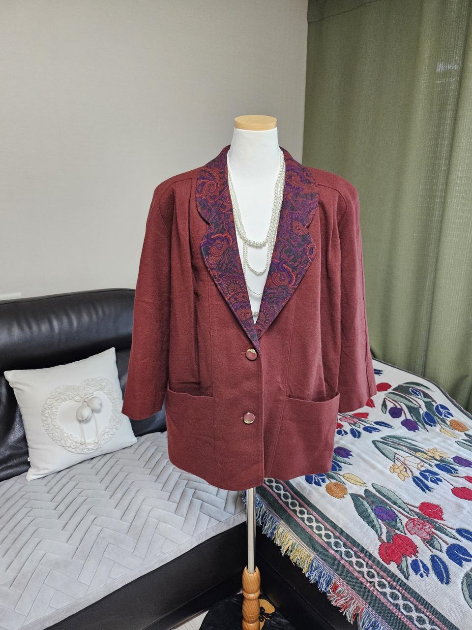 세련 유니크 루즈핏 울자켓