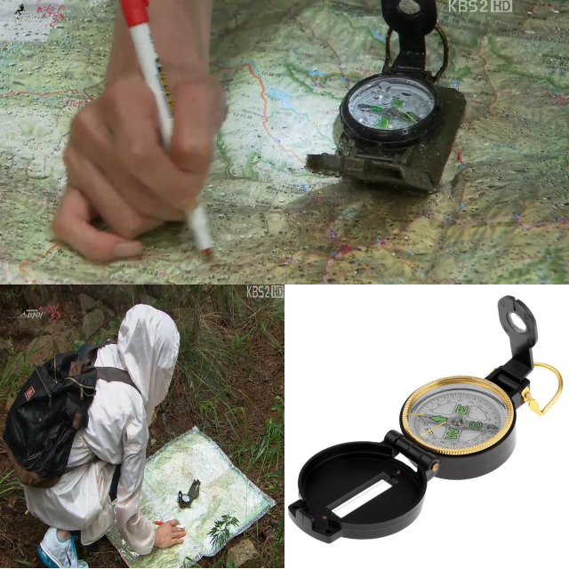 새 검정색 산악 군용 정밀 나침반 스파이 명월 협찬 촬영 여행 캠핑