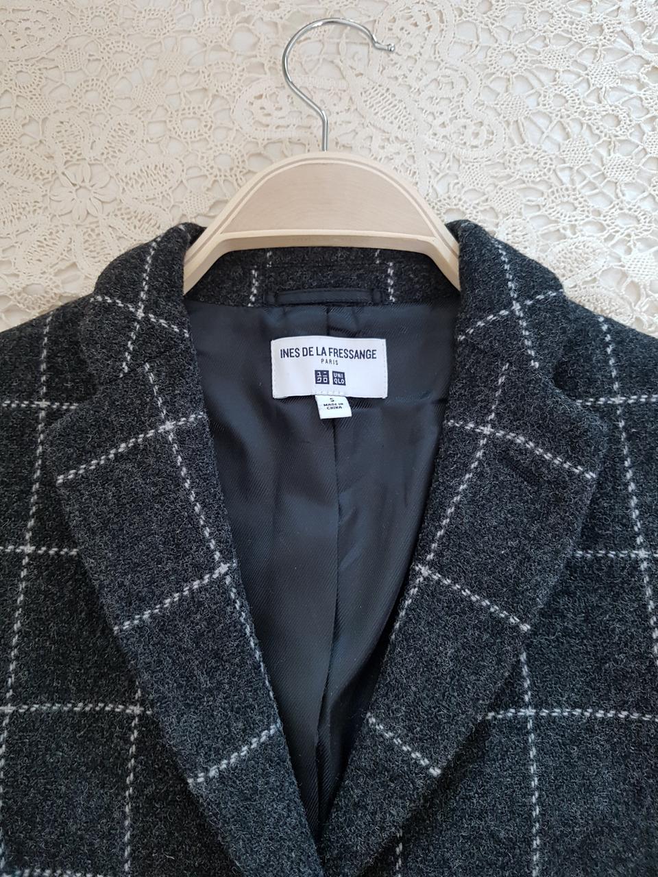 유니클로x이네스 드 라 프레상쥬 체크모직 자켓