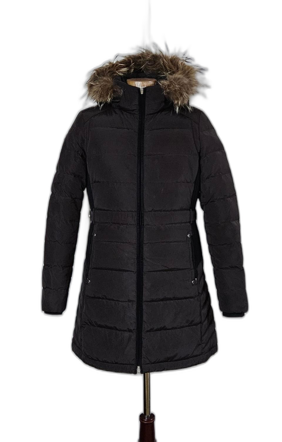 100)루이까스텔여성 라쿤 후드퍼 덕다운 롱패딩