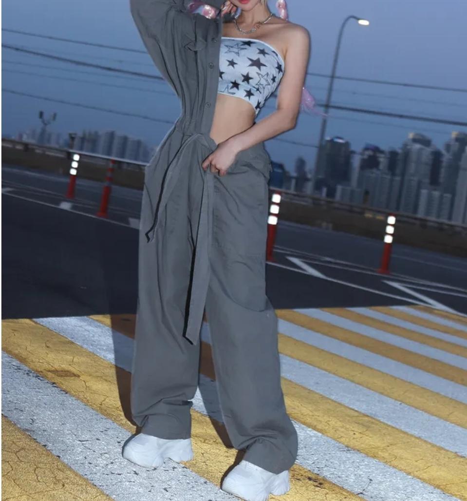 와이드핏 점프슈트