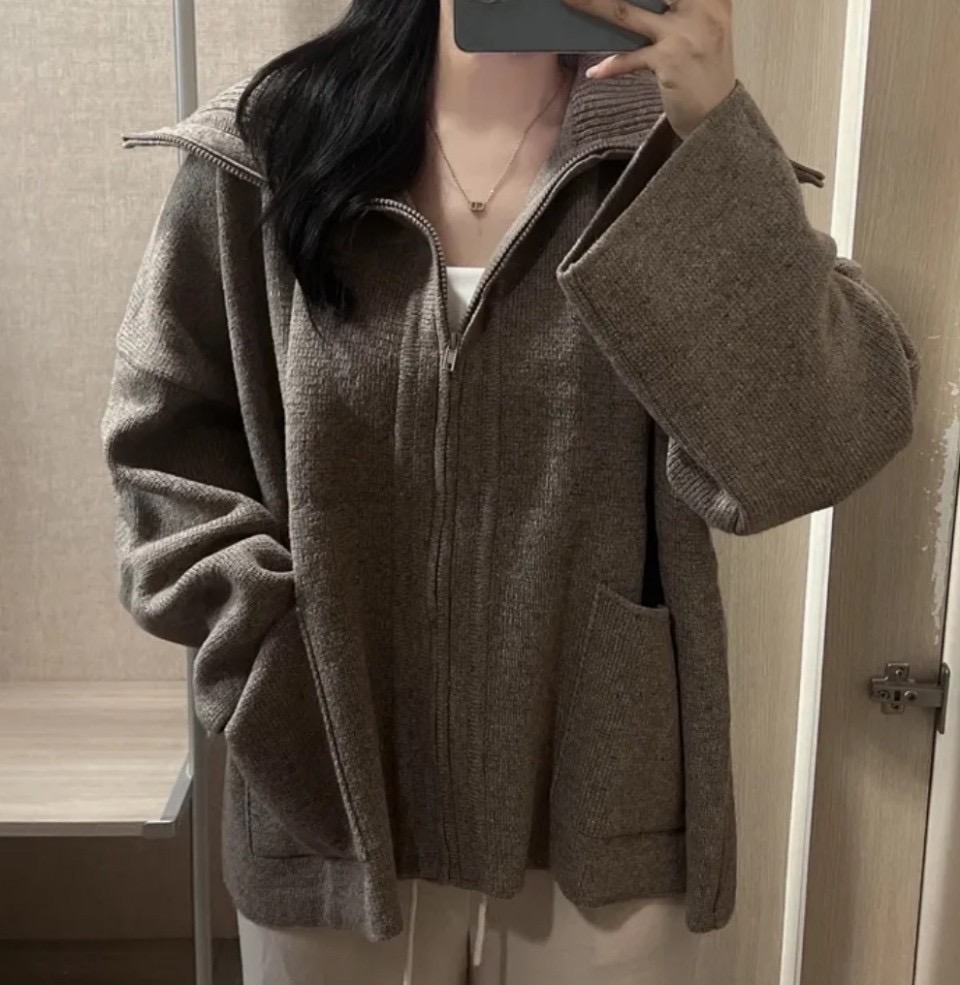 [울함유/박시핏]고퀄 카라 니트 집업 가디건