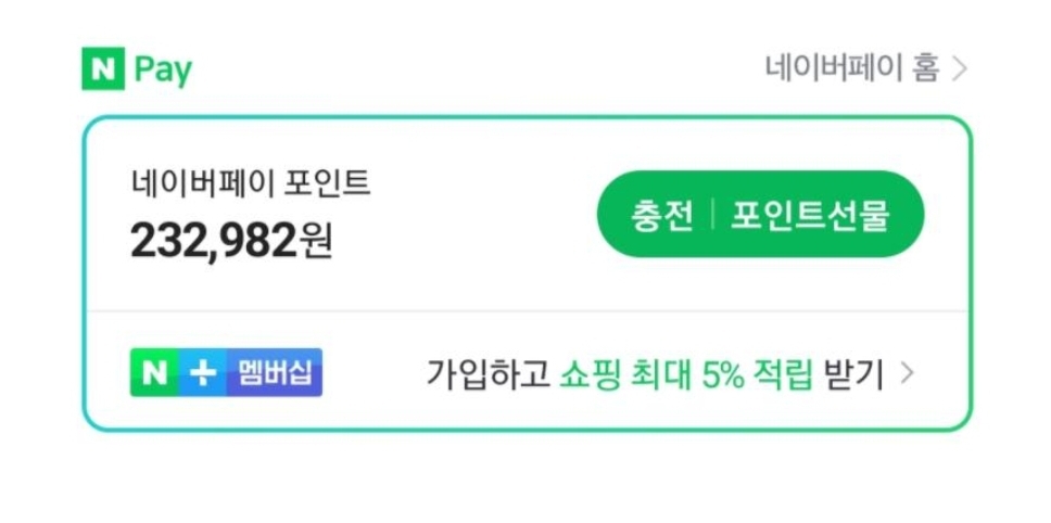 네이버 포인트 23만 포인트