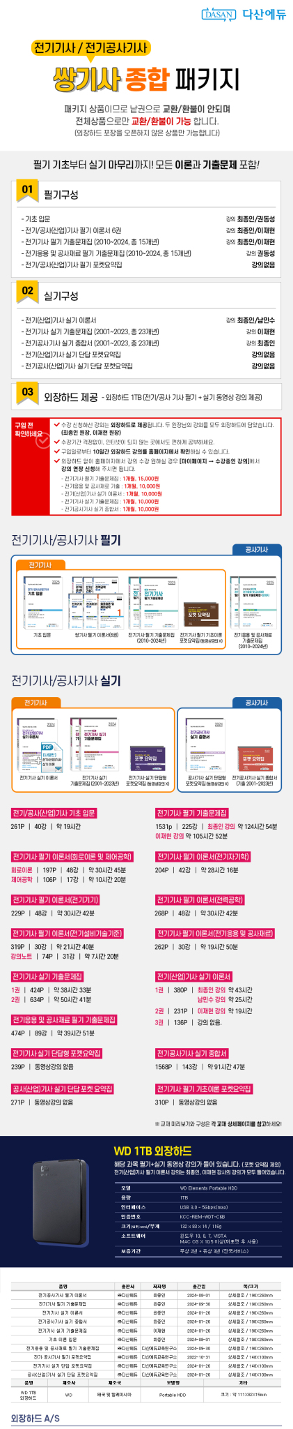 다산에듀 2024 쌍기사 종합패키지 (전기기사/전기공사기사) 3