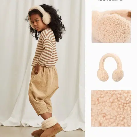 국내배송새상품] 오즈웨어 UGG 키즈 귀마개 양모 귀도리 컬리 이어머프