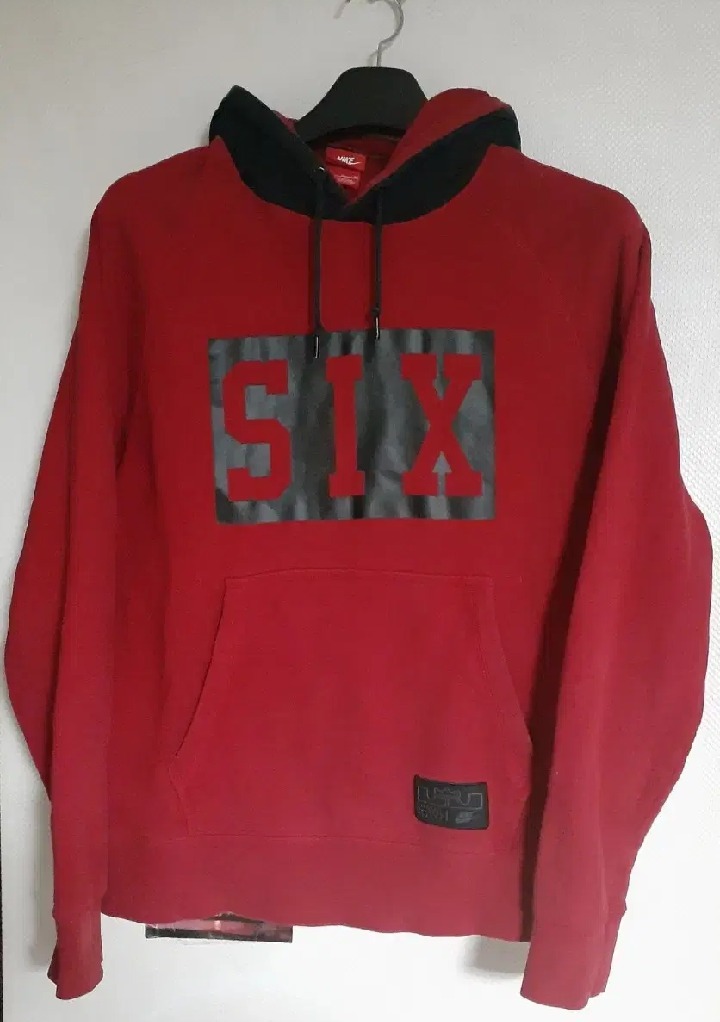 나이키 르브론 AW77 식스맨 기모 후드 레드 XL 105