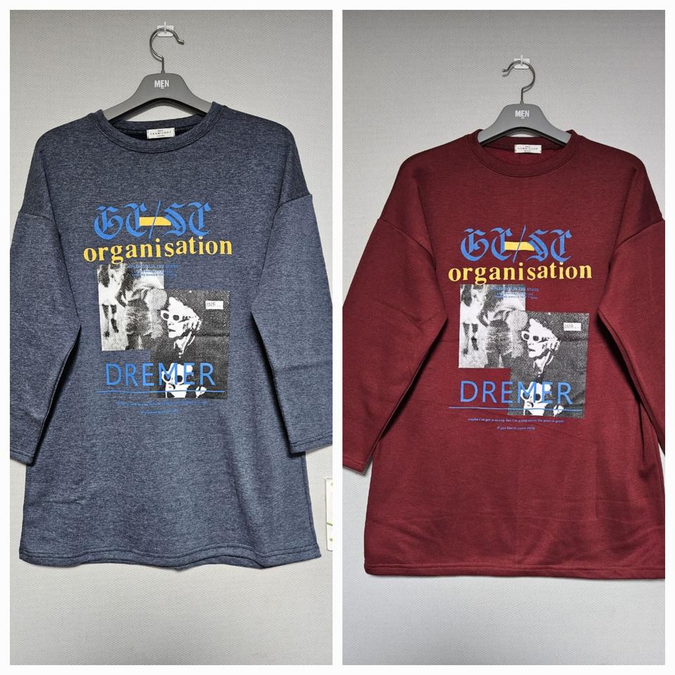 새상품  기모 롱티셔츠  2장 세트