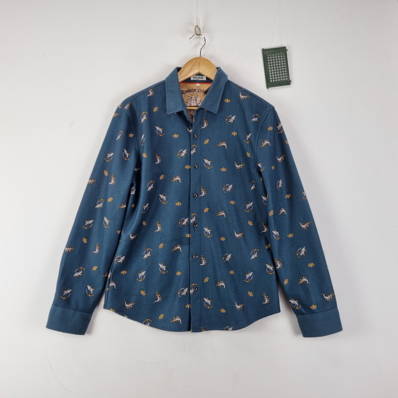 남52SIZE 겐조 프린팅 네이비 셔츠 Z5954