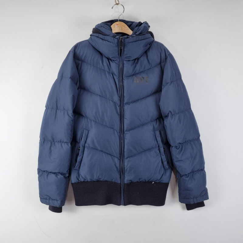 남95 리바이스 네이비 후드 푸퍼 점퍼 Z5964