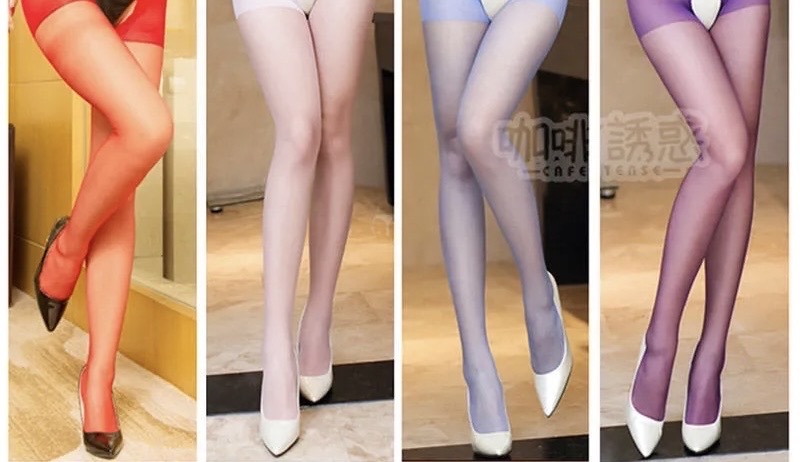 컬러 밑트임 스타킹 4종 세트일괄