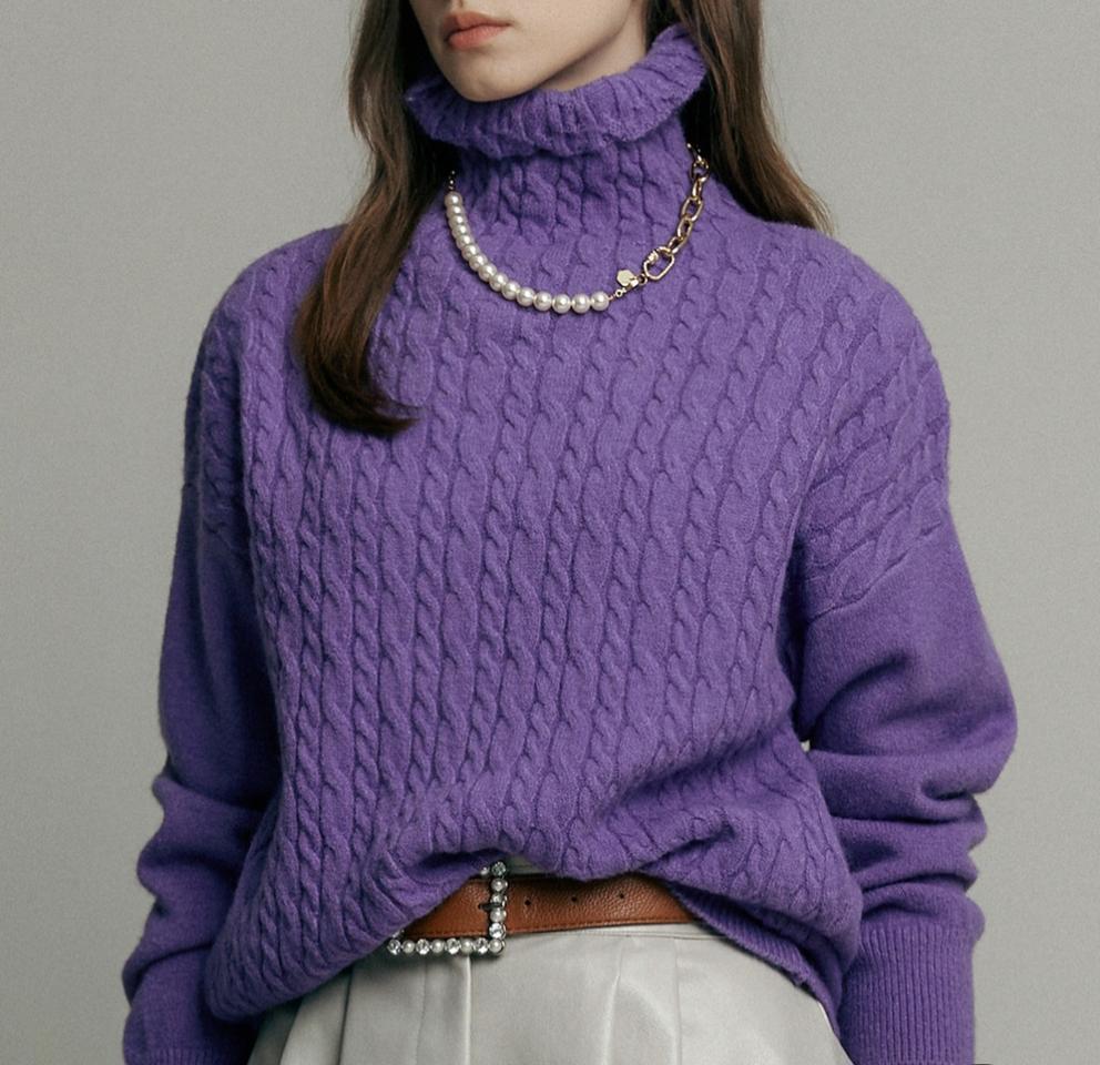 택있는 새제품 여성 꽈배기니트 프리(55~66)