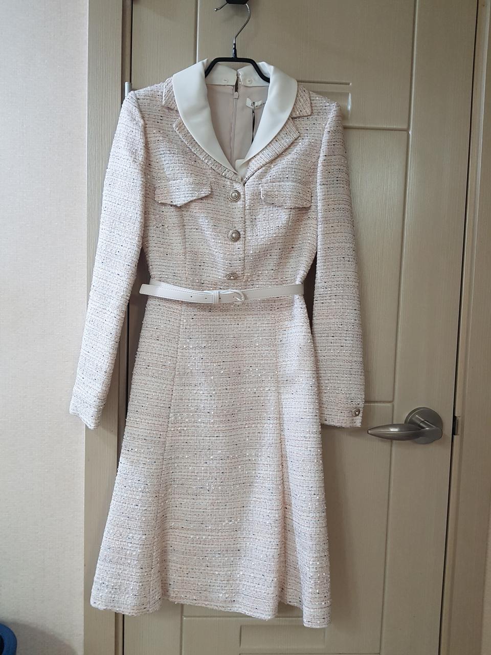 잇미샤 트위드 원피스+벨트(새상품(교신가능