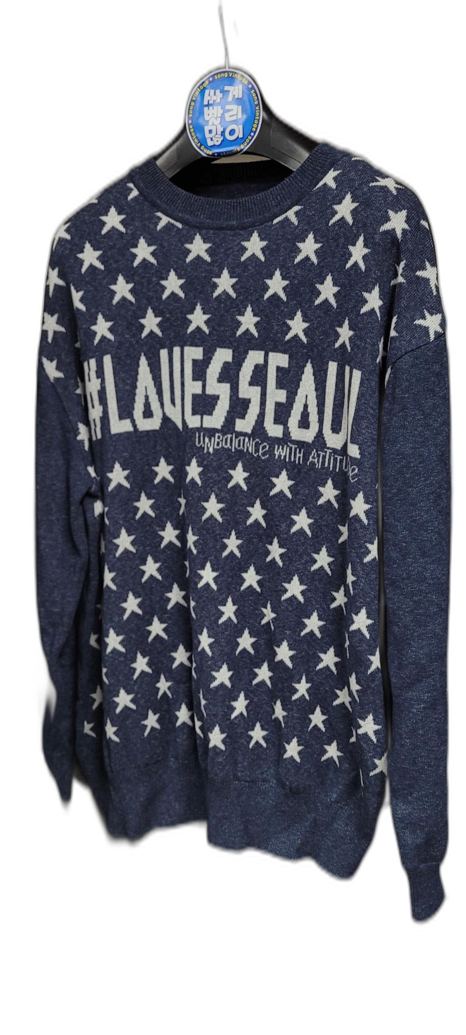 코오롱 서울 로고 니트 맨투맨