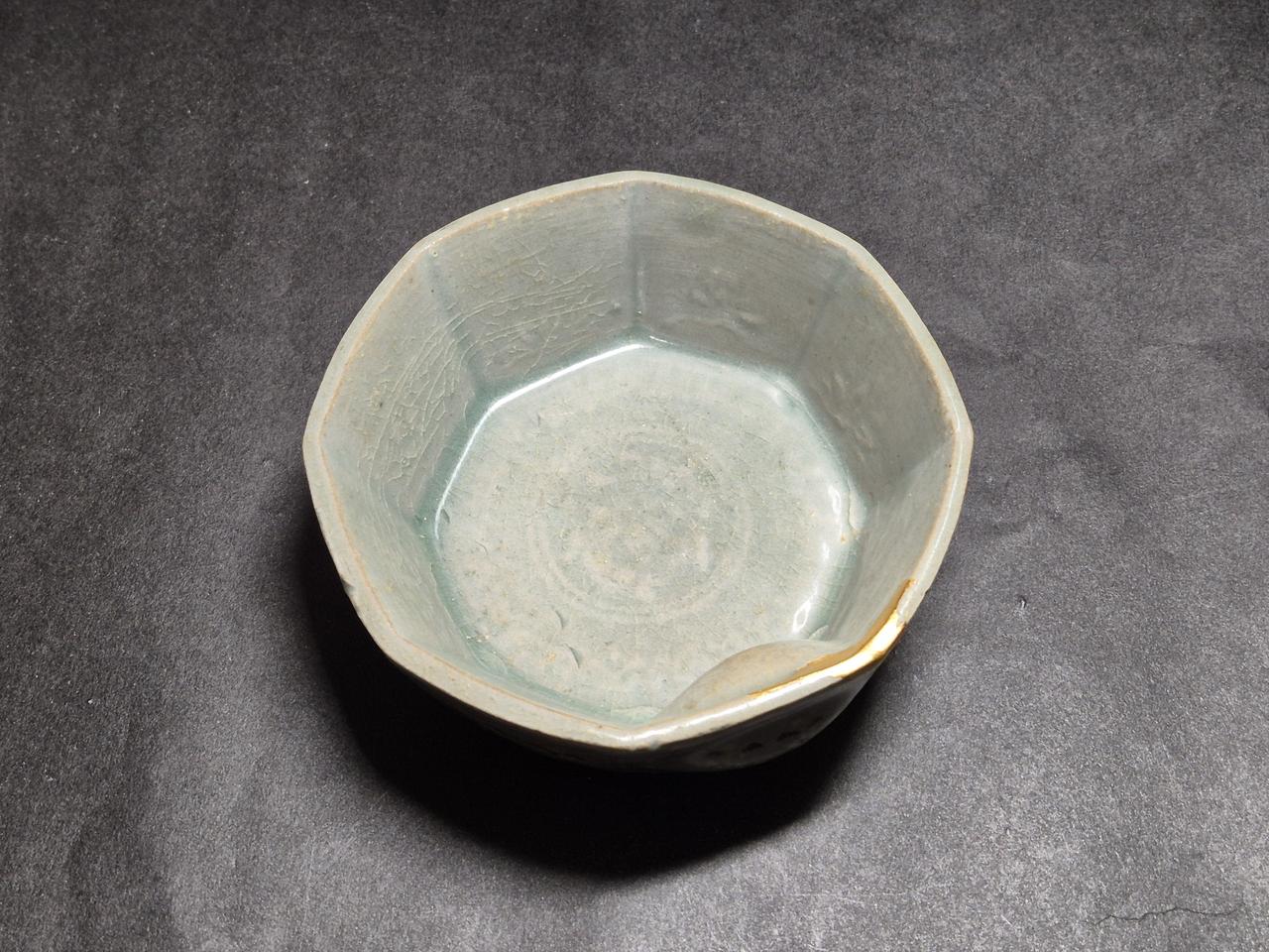 고려시대 고려청자 상감 국화문 팔각 접시 다완 다도구 차도구 앤틱 엔틱 