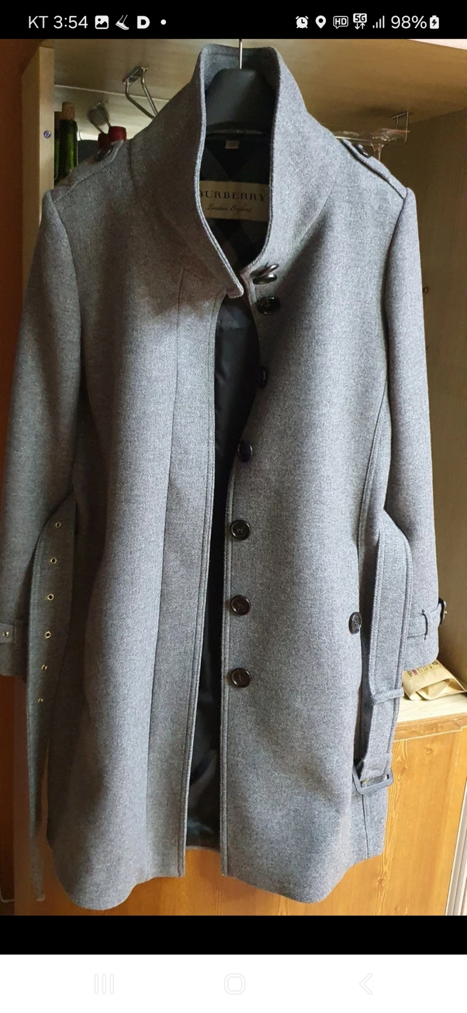버버리 코트 77사이즈