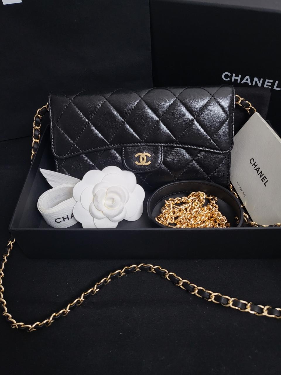샤넬 클래식 플랩 램스킨 금장 장지갑 앤 미니 크로스백