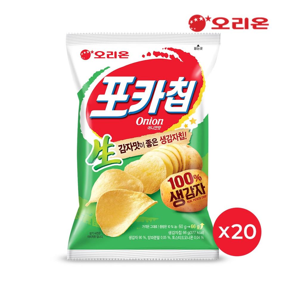 오리온 포카칩 어니언 66g 20개