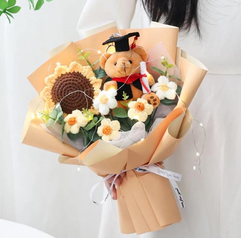 곰돌이 봉제 꽃다발 졸업식 입학식 선물 (새상품)