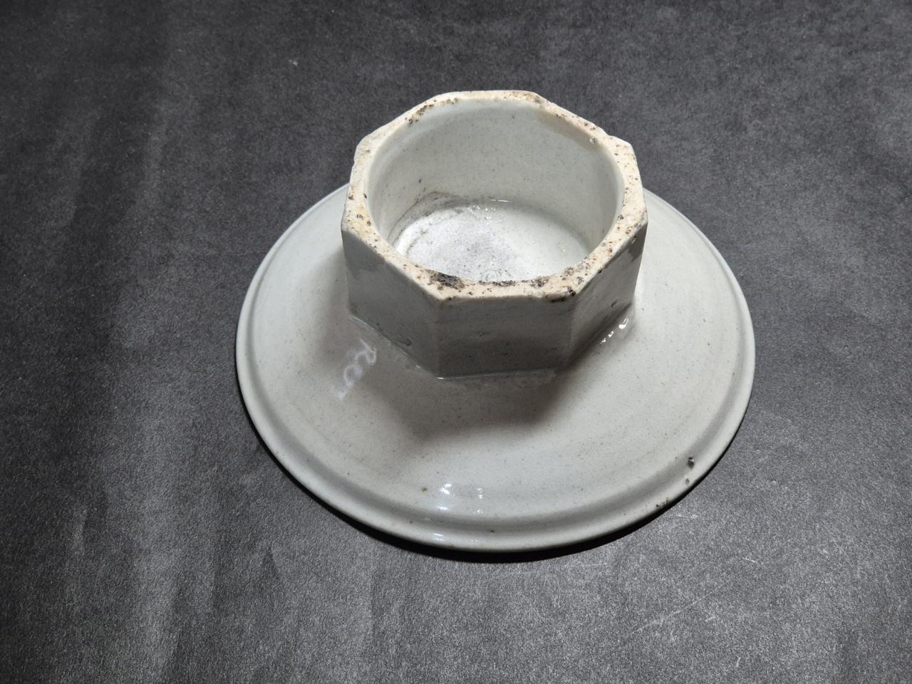 조선시대 분원 팔각 백자 굽높은 접시 다기 다도구 차도구 고미술품