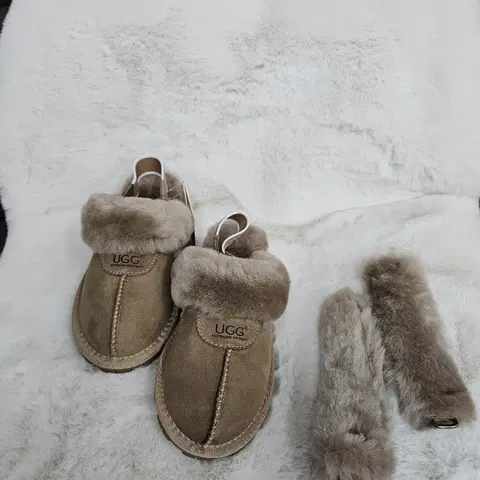 국내배송새상품] 호주 에버 어그 밴드 스트랩 탈부착 와플 양털슬리퍼