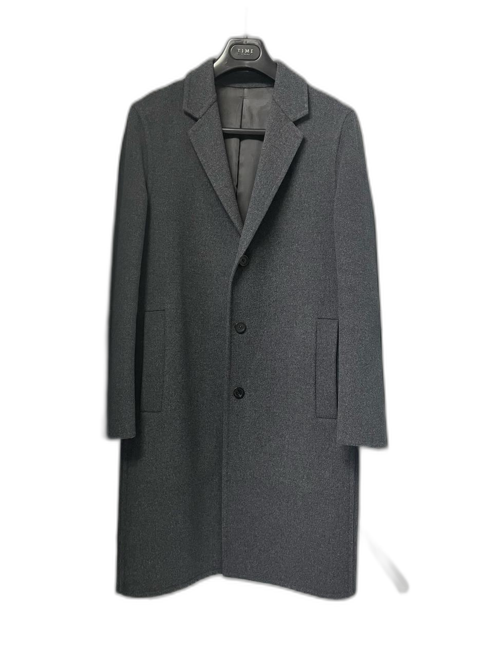 타임옴므 다크그레이 캐시미어 세미오버핏 핸드메이드 코트 95사이즈