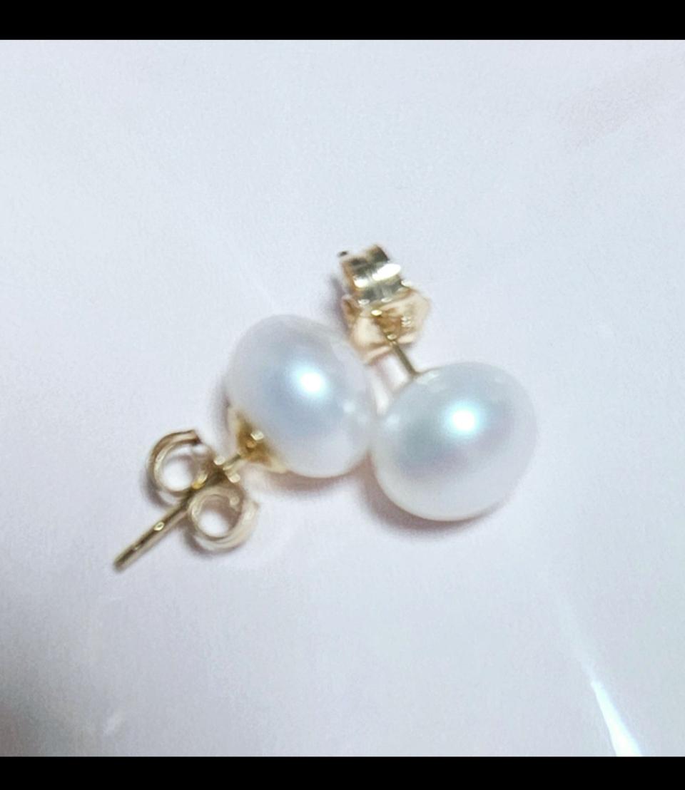 14k천연담수진주8미리귀걸이