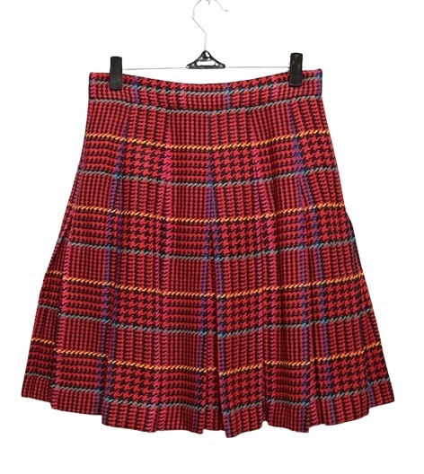 하운즈체크 플리츠스커트