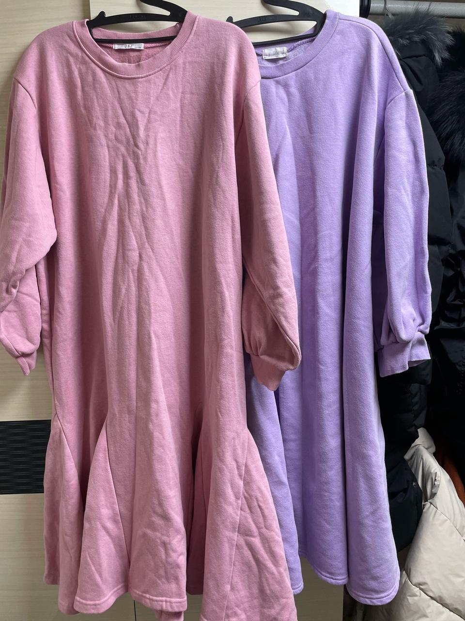 기모 맨투맨 원피스 (핑크,보라)