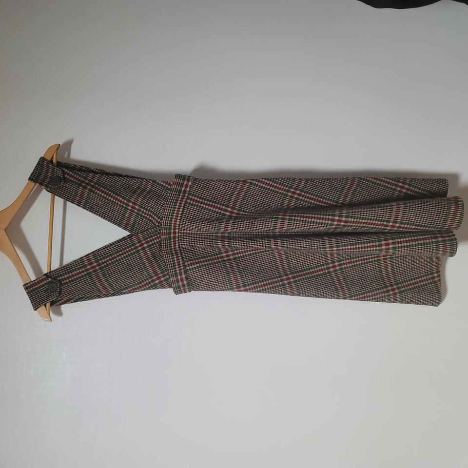 도톰한 체크 브이 뷔스티에 원피스