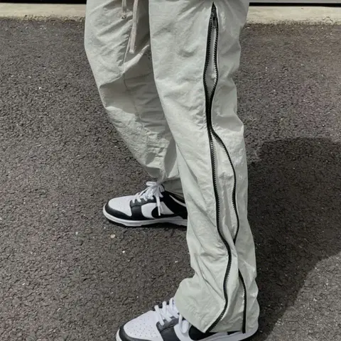 [L] 클라코 나일론 사이드 지퍼 팬츠 크림