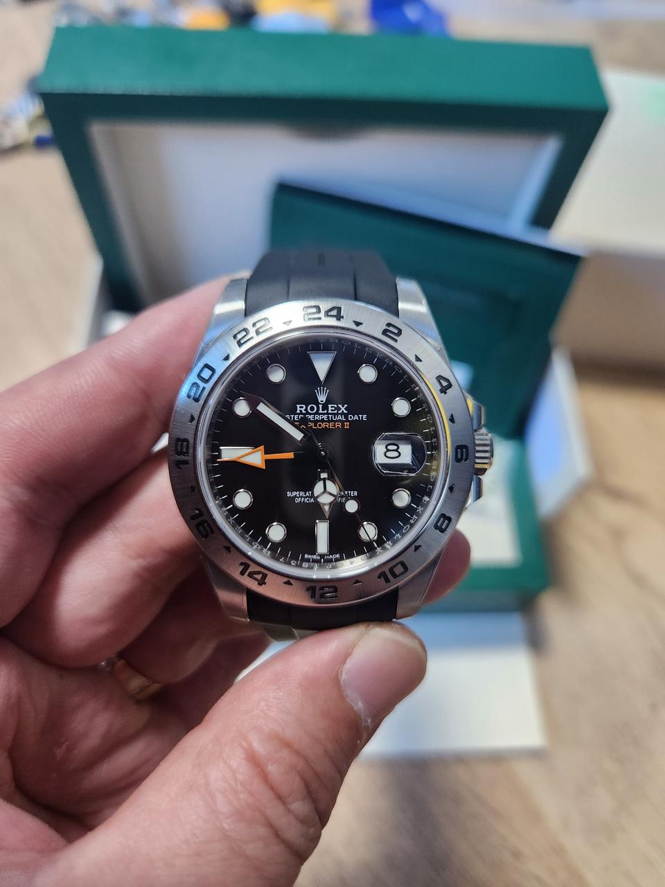 미사용 롤렉스 익스플로어2 블랙 다이얼 216570