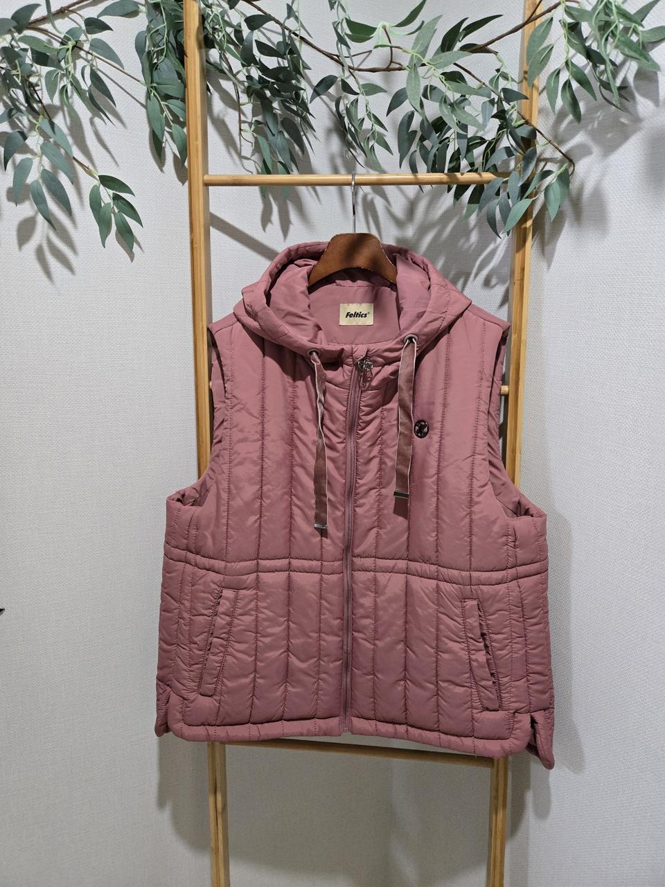 빅사이즈 패딩 후드조끼