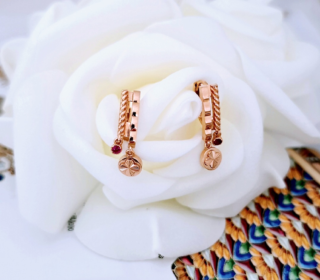 18k천연 루비 귀걸이