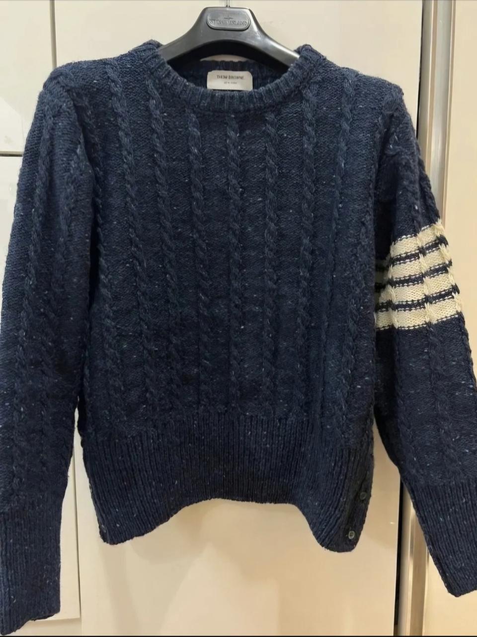 톰브라운 모헤어 도니골 케이프니트