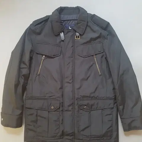 [100] 헤지스 아메카지 견장 야상점퍼 블랙