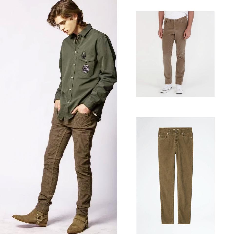 쟈딕앤볼테르 카멜 남성 코듀로이 팬츠