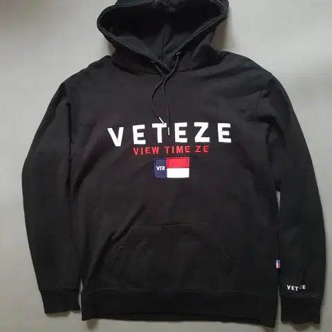 [L] 베테제 블랙 빅 자수로고 후드티