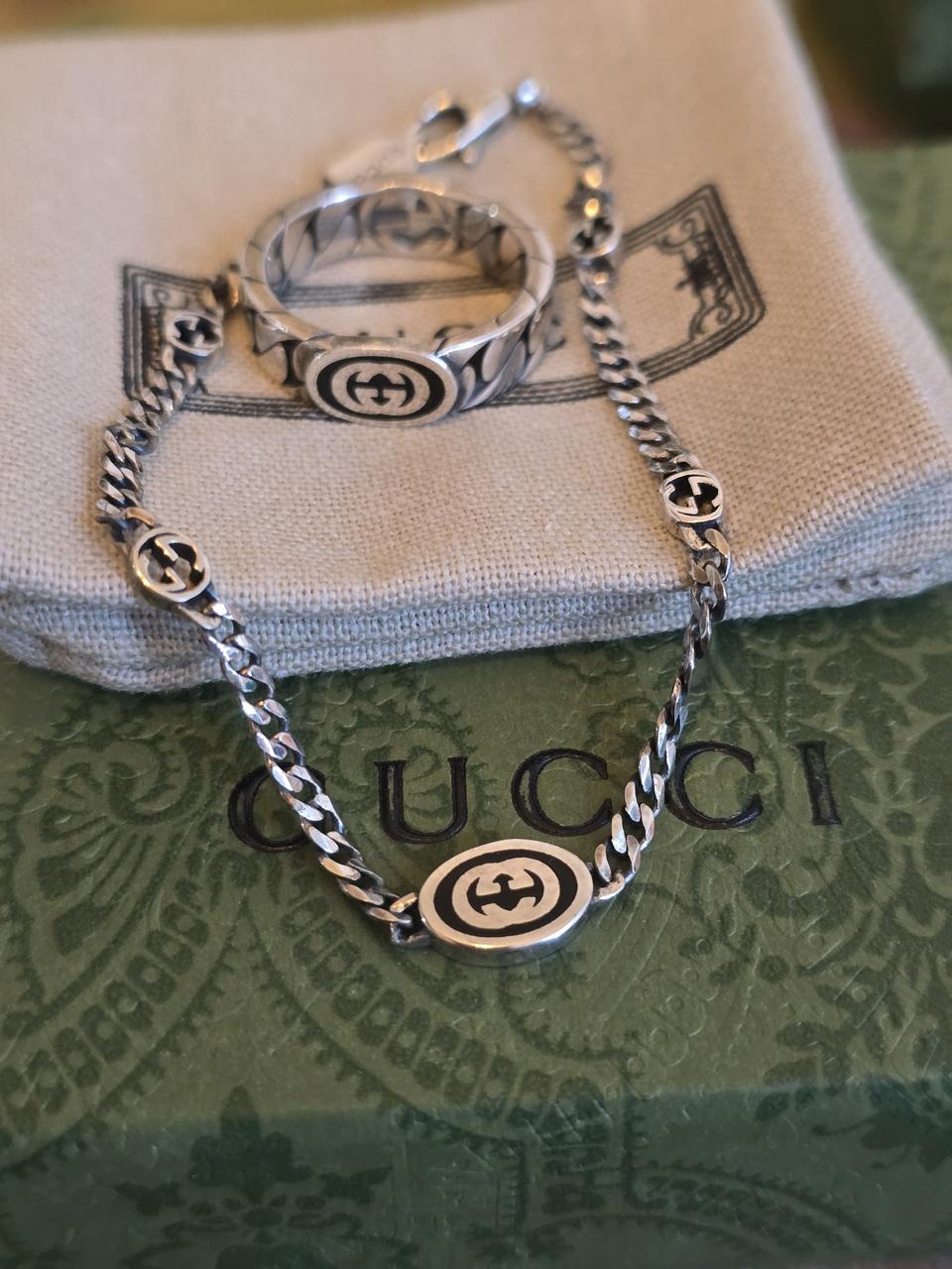 구찌 실버925 팔찌 반지 세트
