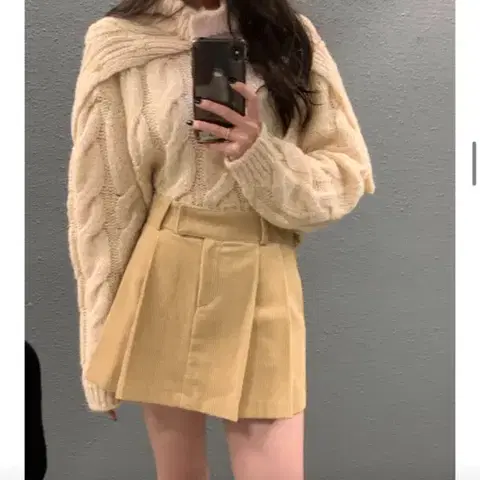 오브제스트 꽈배기 터틀넥 니트 (별도 코디 가능)