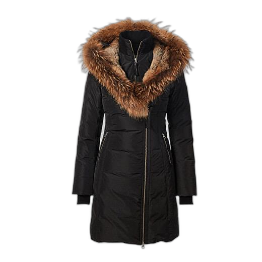 맥케이지 여성 명품 라쿤 레빗 트리닝 다운 패딩 55