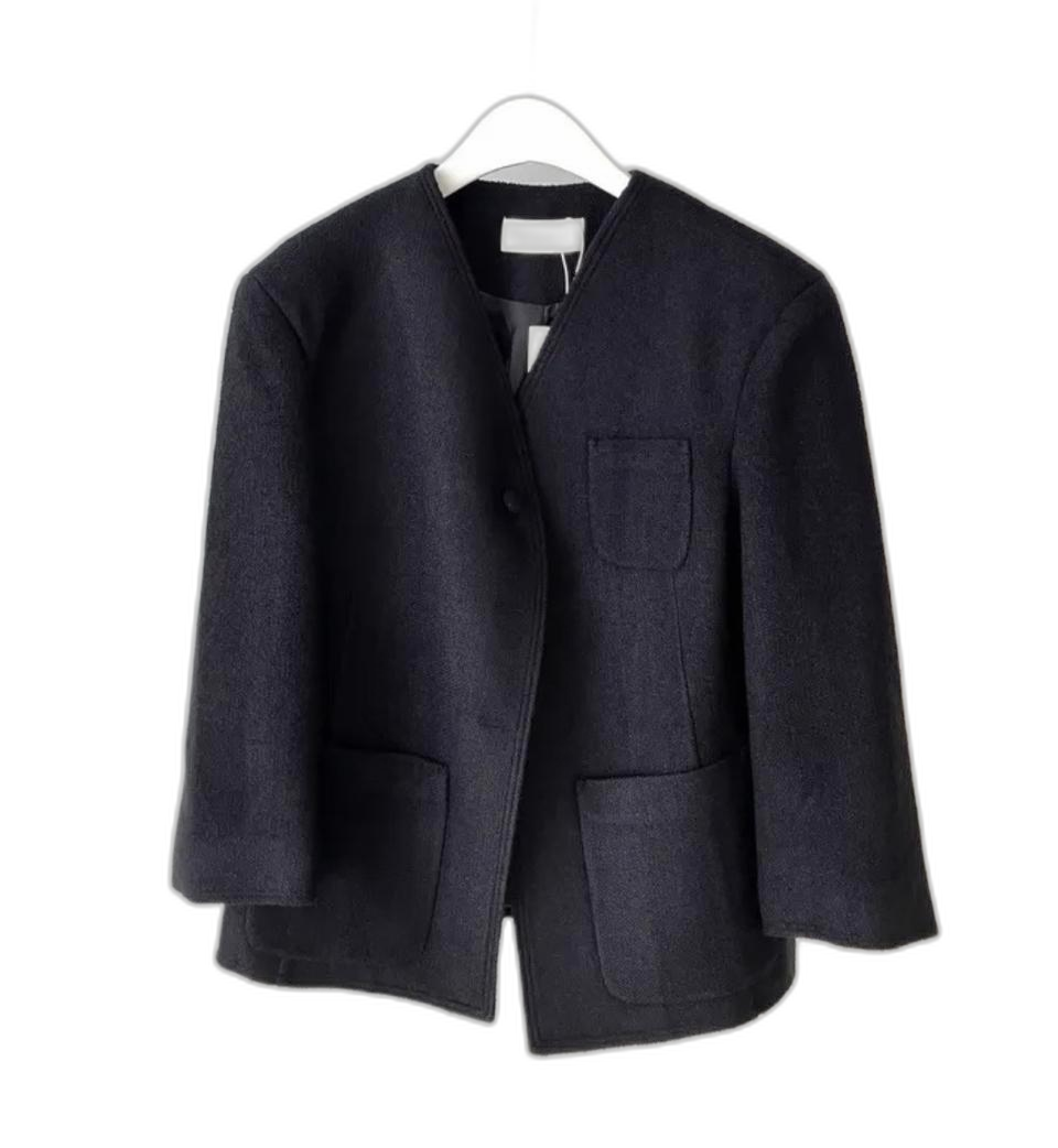 [새상품] 오브제스트 비비안 스티치 자켓 블랙