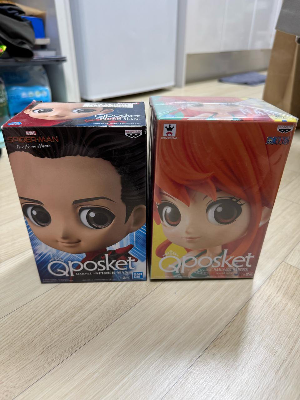 Q 포스켓 스파이더맨,원피스 나미 피규어 판매합니다.
